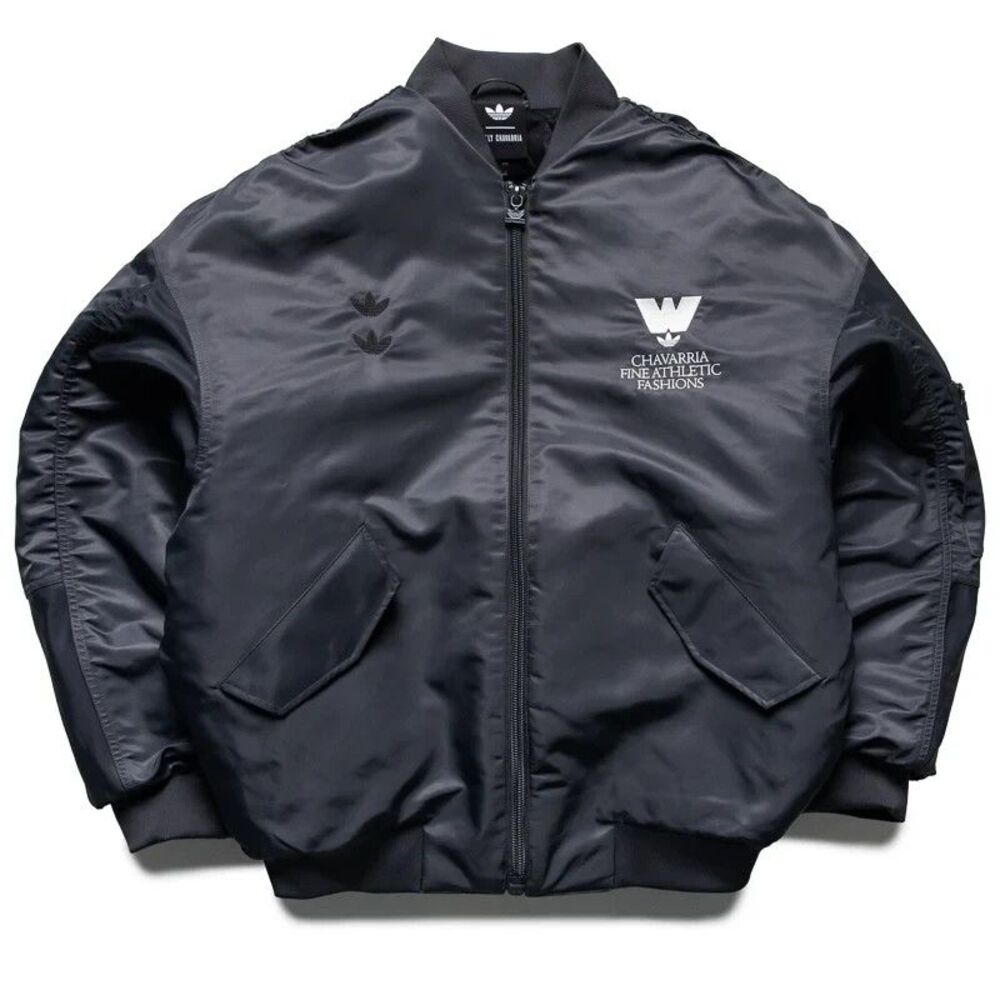 Willy Chavarria x Adidas Men’s Gray Bomber Jacket Full Zip Logo NWT Med KV2248